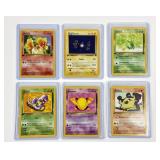 6 Pokï¿½mon vintage first edition cards