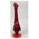 Hand Painted And Signed 40th Anniversary Ruby Red