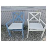 Metal Outdoor Chairs (2) With Seat Cushions