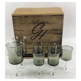 Smoky Gray Glass Goblets
