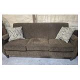 Flexsteel Brown Couch With 2 Throw Pillows