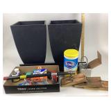 Black Plastic Planters, Steel Pipe, Clorox Wipes