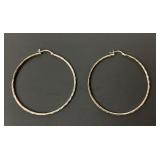 .925 HAN stamped Sterling Silver hoop earrings
