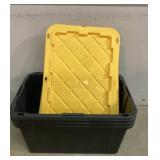 4 Black Plastic Storage Containers with Lids