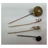 (4) Victorian stickpins incl. Horstmann military