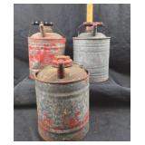 Metal Oil Cans With Wooden Handles