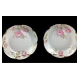 (2) Antique Haviland Limoges porcelain soup bowls