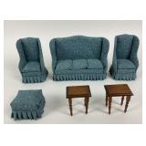 Vintage Doll House Miniature Furniture 6 Pc