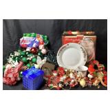 Christmas Ornaments, Poinsettia Dinnerware, String