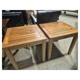 Classic Teak Wood Side Tables (2) 21 in. Square X