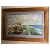 Vincent Van Gogh Boats on the Beach Print