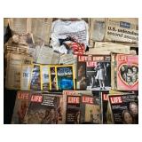 Life Magazines, National Geographic, Newspapers