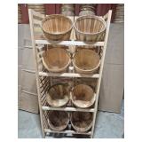 1/2 Bushel Basket Wood Display Rack Includes 8