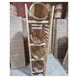 1/2 Bushel Basket Wood Display Rack Includes 4