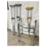 3 sets of crutches, Guardian folding walker