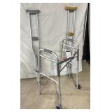 2 sets of crutches, Drive folding walker