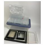 Plastic jewelry or bead organizers, glass top
