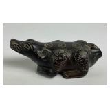 Pre-Columbian Mesoamerican rat effigy ocarina.