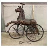 Reproduction Tricycle Horse with Metal and Wood Co