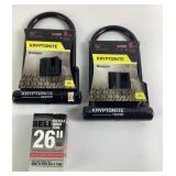NIP Kryptonite Keeper Bike Locks & Bell 26" Inner