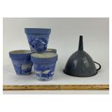 Currier & Ives Ceramic Pots, Graniteware Funnel