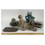 Concrete Angel, Frog, Trailer, Dogs Sculptures