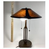Bronze tone Table Lamp With Mica Shade