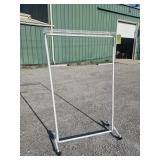 Rolling Clothes Rack With Wire Shelf On Top