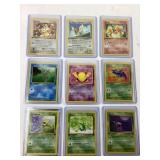 9 Pokï¿½mon vintage first edition cards