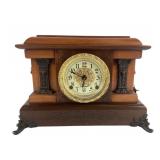 Seth Thomas Wooden Mantel Clock With Decorative Co