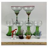 Colorful Glassware Including Margarita Glasses