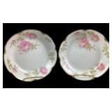 (2) Antique Haviland Limoges porcelain soup bowls