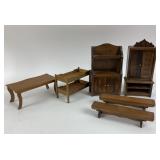 Vintage Doll House Miniature Furniture 6 pc