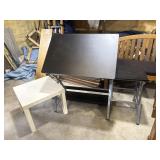 Tilt-top drafting table desk, side table