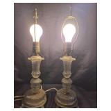 Pressed Glass Electric Boudoir Lamps