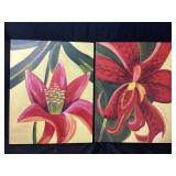 Floral Canvas Paintings, Red Flowers