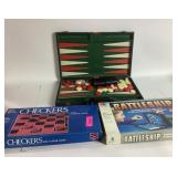 Milton Bradley Backgammon, Checkers, Battleship
