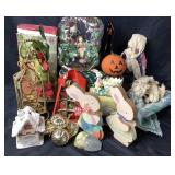 Holiday Decor, Candle Holder, Bunny Figurines +