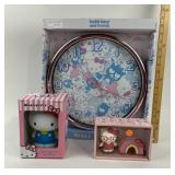 Hello Kitty Wall Clock, Night Light, Figures