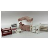 Vintage Doll House Miniature Furniture 6 pc