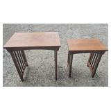 Wood Mission Style Side Tables (2) 14 in. X 22
