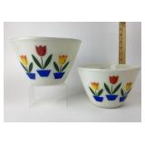 Fire-King Tulip Pattern Mixing Bowls