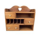 Solid wood hand crafted desktop mail organizer