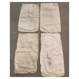 Canvas Seed & Grain Bags W Stenciled Text