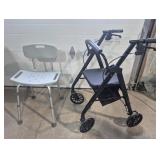 Nova Rollator Walker & Adjustable Height Shower