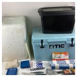 RTIC Cooler, Plastic Storage Containers, Utensils