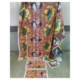 Brocade Tablecloth  Tassel Edges, Matching Placema