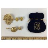 24k Gold Plated Inca Themed Jewelry Set