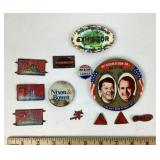 Nixon and Regan Bush Political Buttons, Tobacco Ta