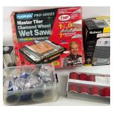 Plasplugs Wet Saw, Holmes Heat Director, Cups
